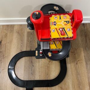 Kids Race Track Playset Multi Level Car Garage Car Ramp Toy